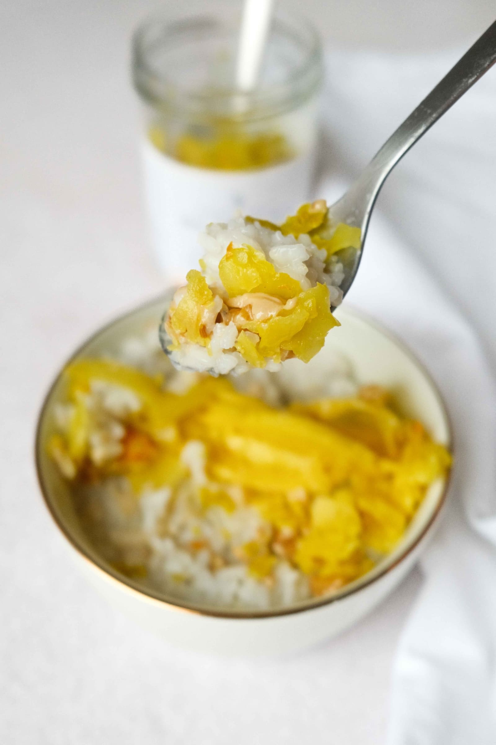 Mango Sticky Reis mit Kokos und kurkuma blumenkohl