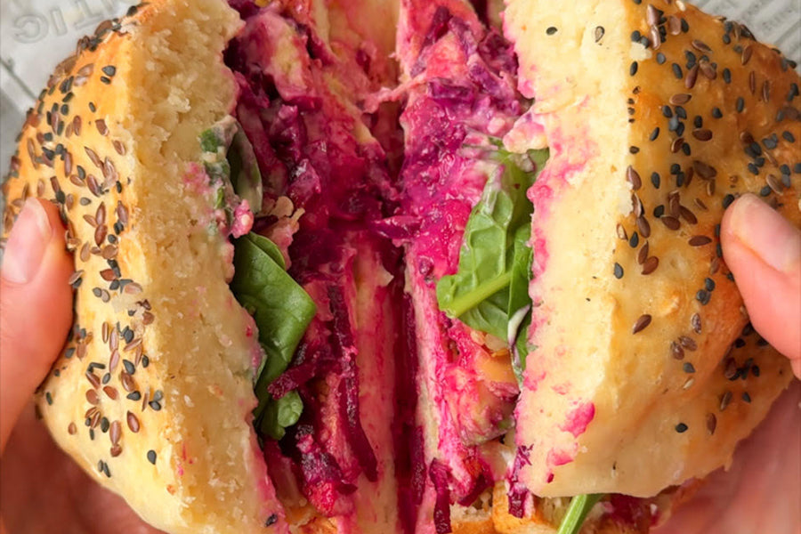 Proteinreicher Burger mit fermentiertem Gemüse nach dem Rezept von Laura