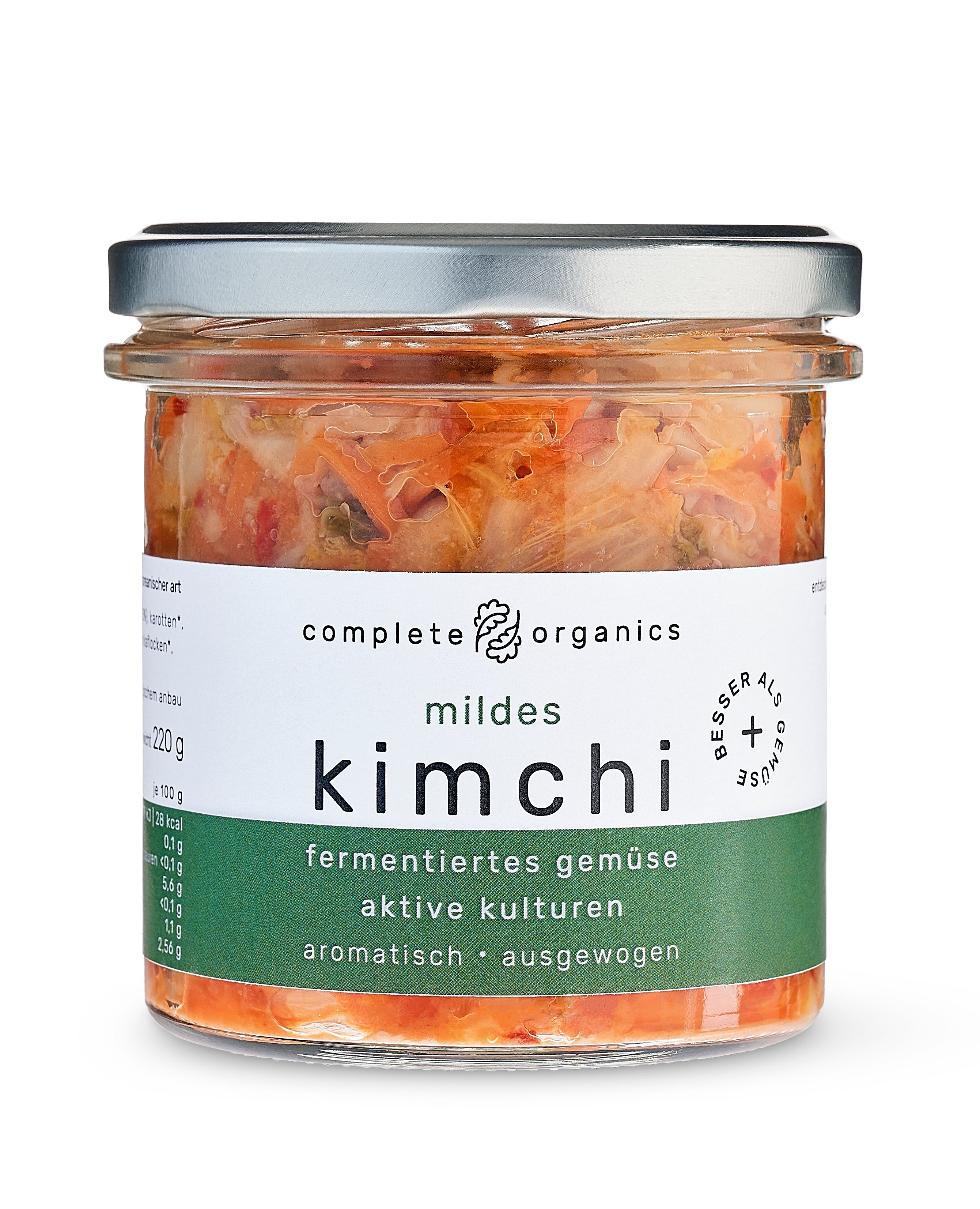 Fermentiertes mildes Kimchi im Glas