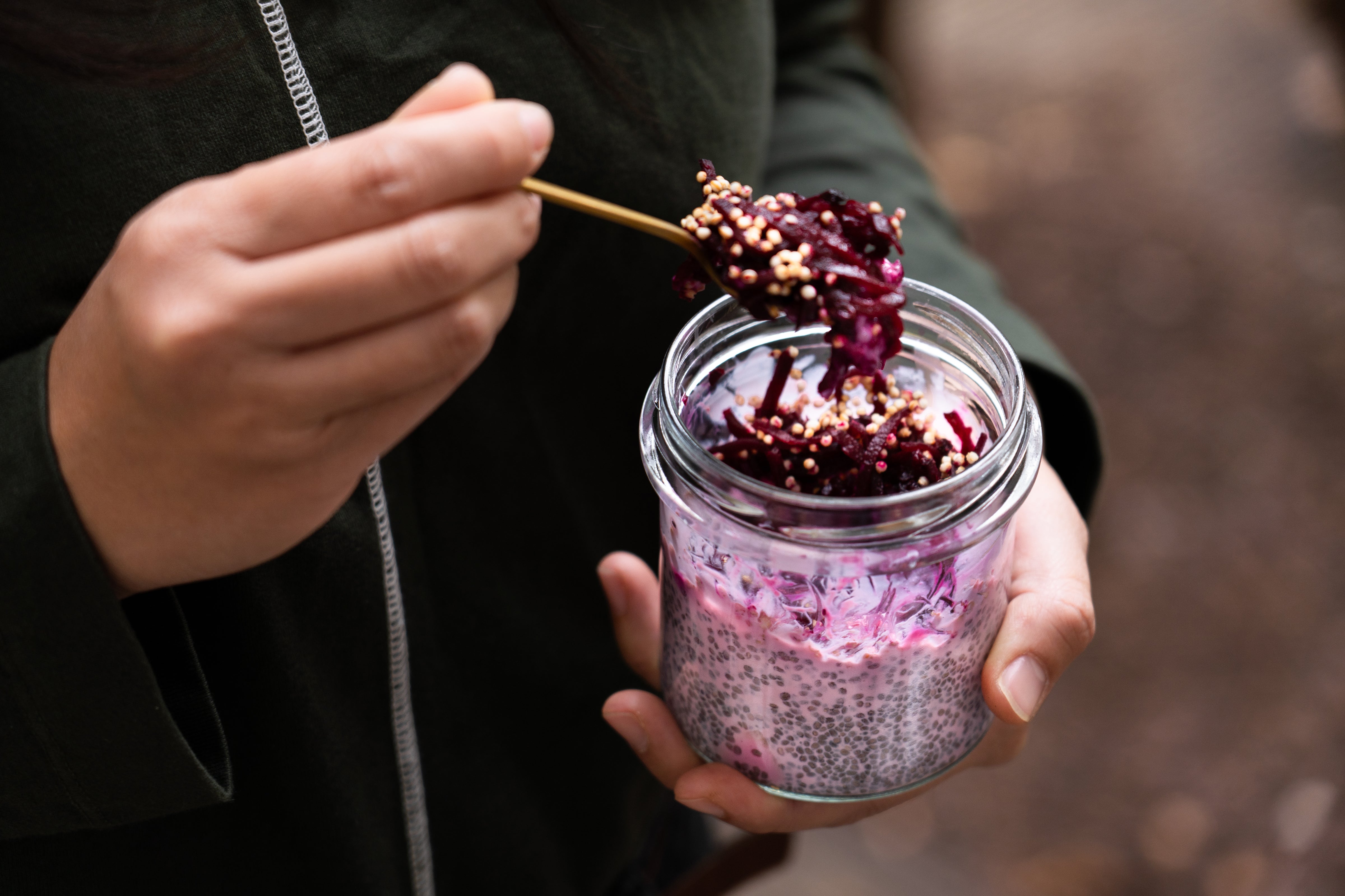 Chia-Pudding mit Kefir und Goji Rote Beete