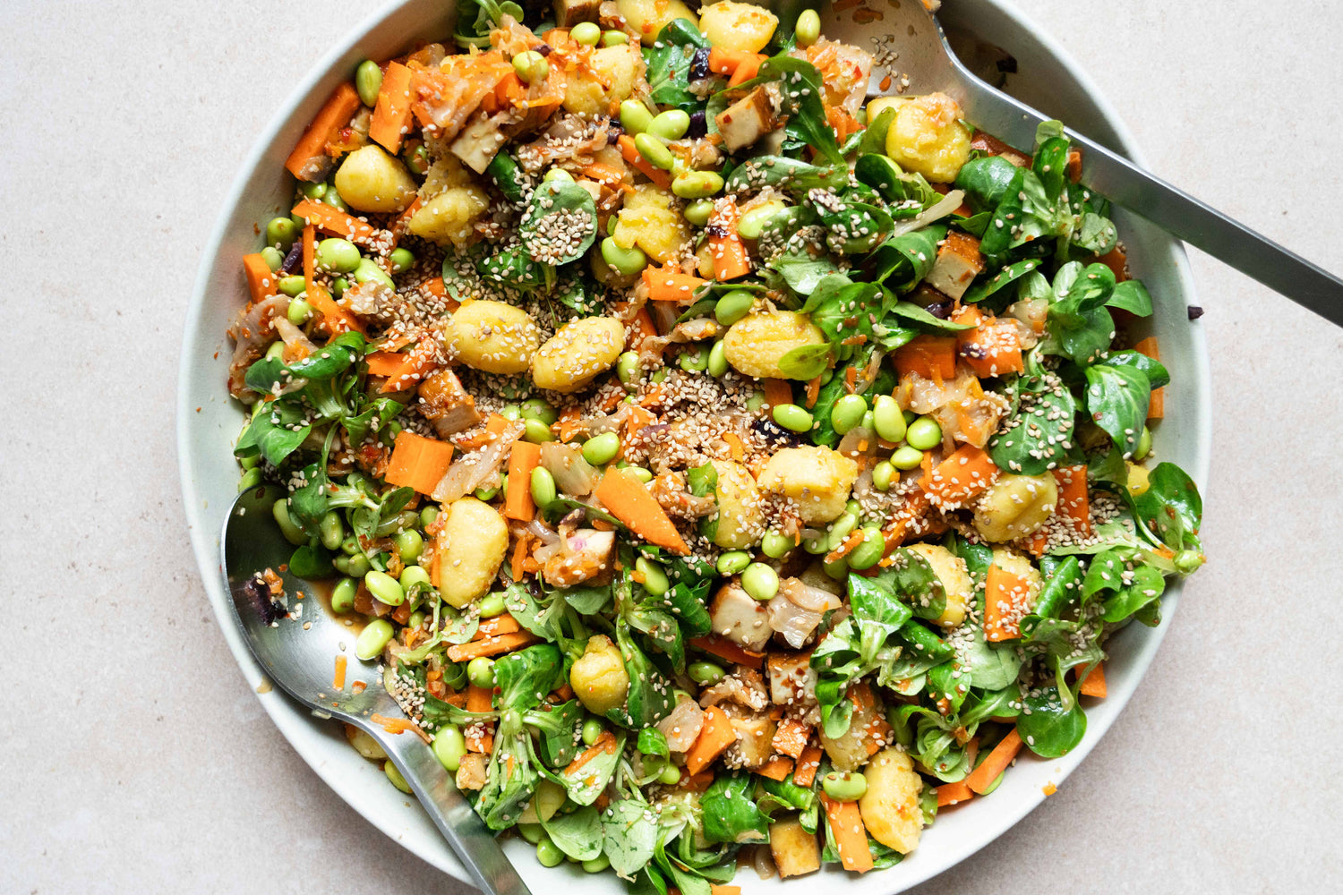 Gnocchi-Salat mit Kimchi
