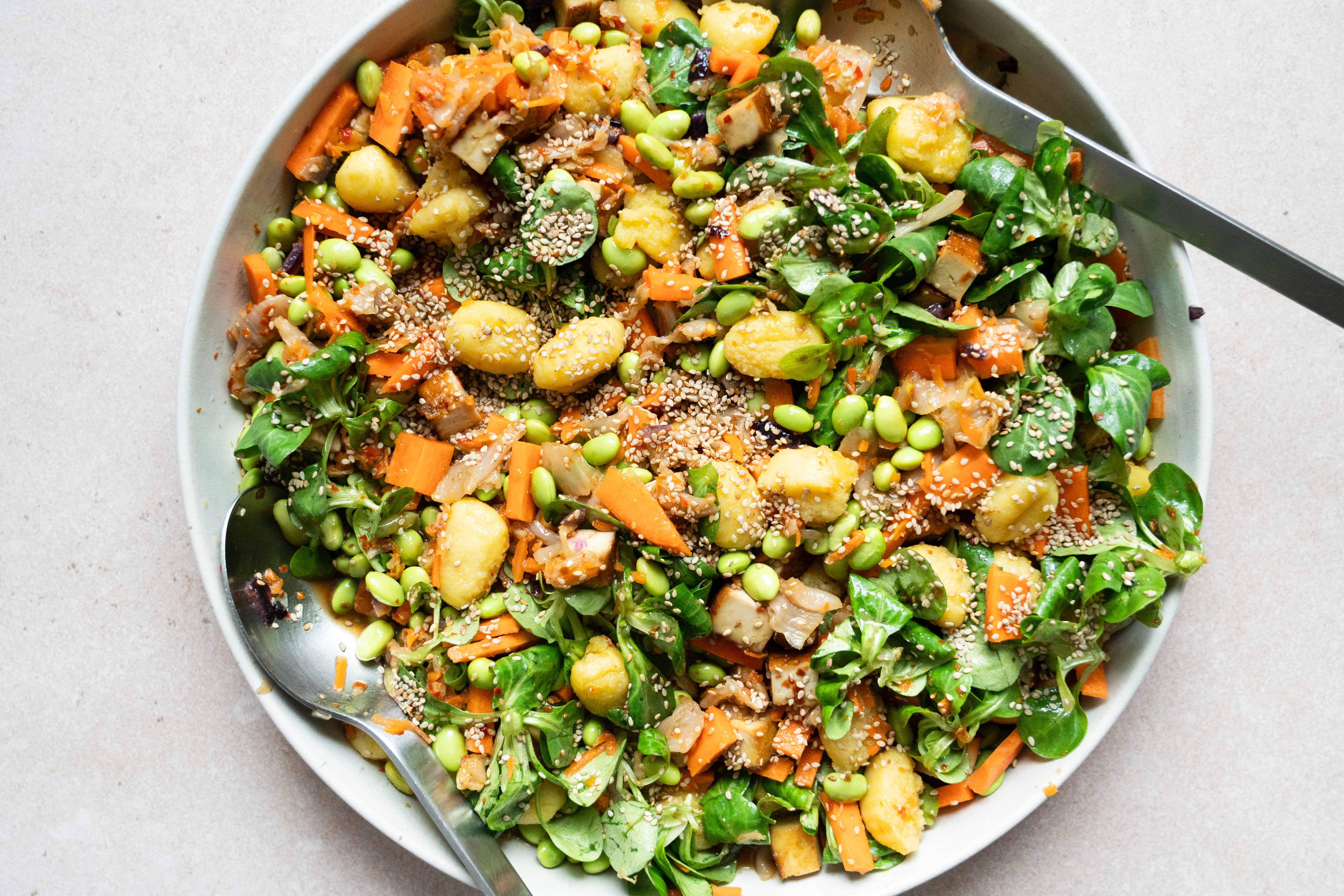 Gnocchi-Salat mit Kimchi