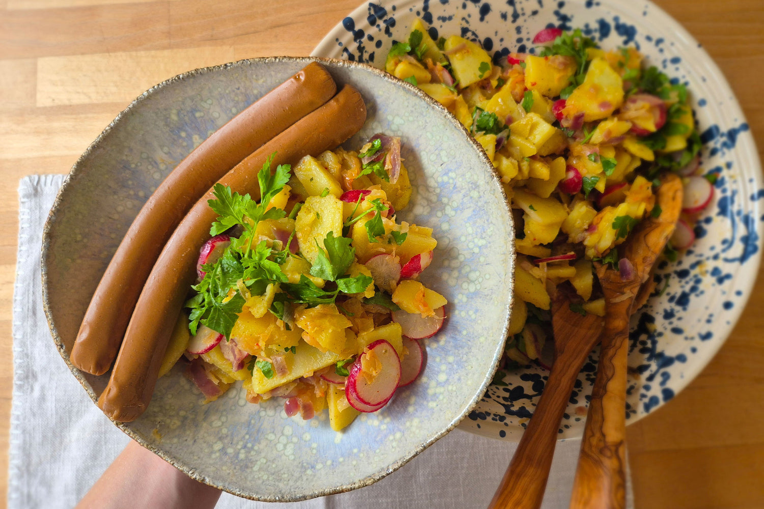Kartoffel-Kraut-Salat mit Tofiner