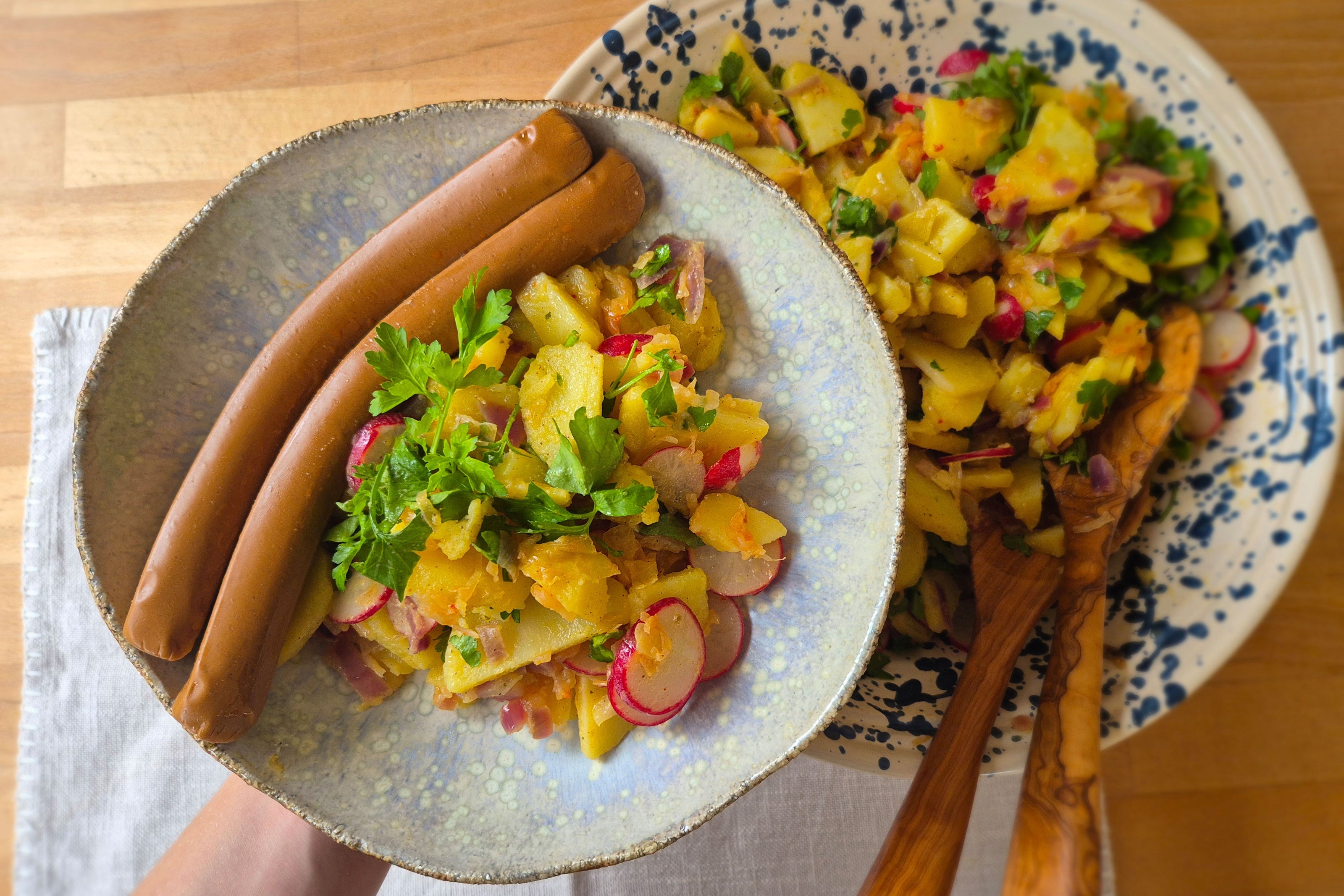 Kartoffel-Kraut-Salat mit Tofiner