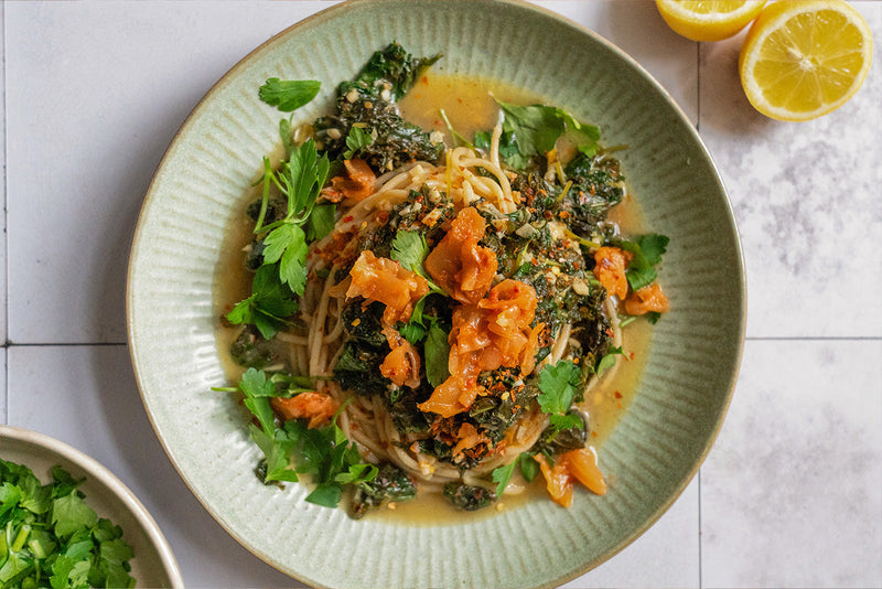 Zitronenpasta mit Spicy Kimchi