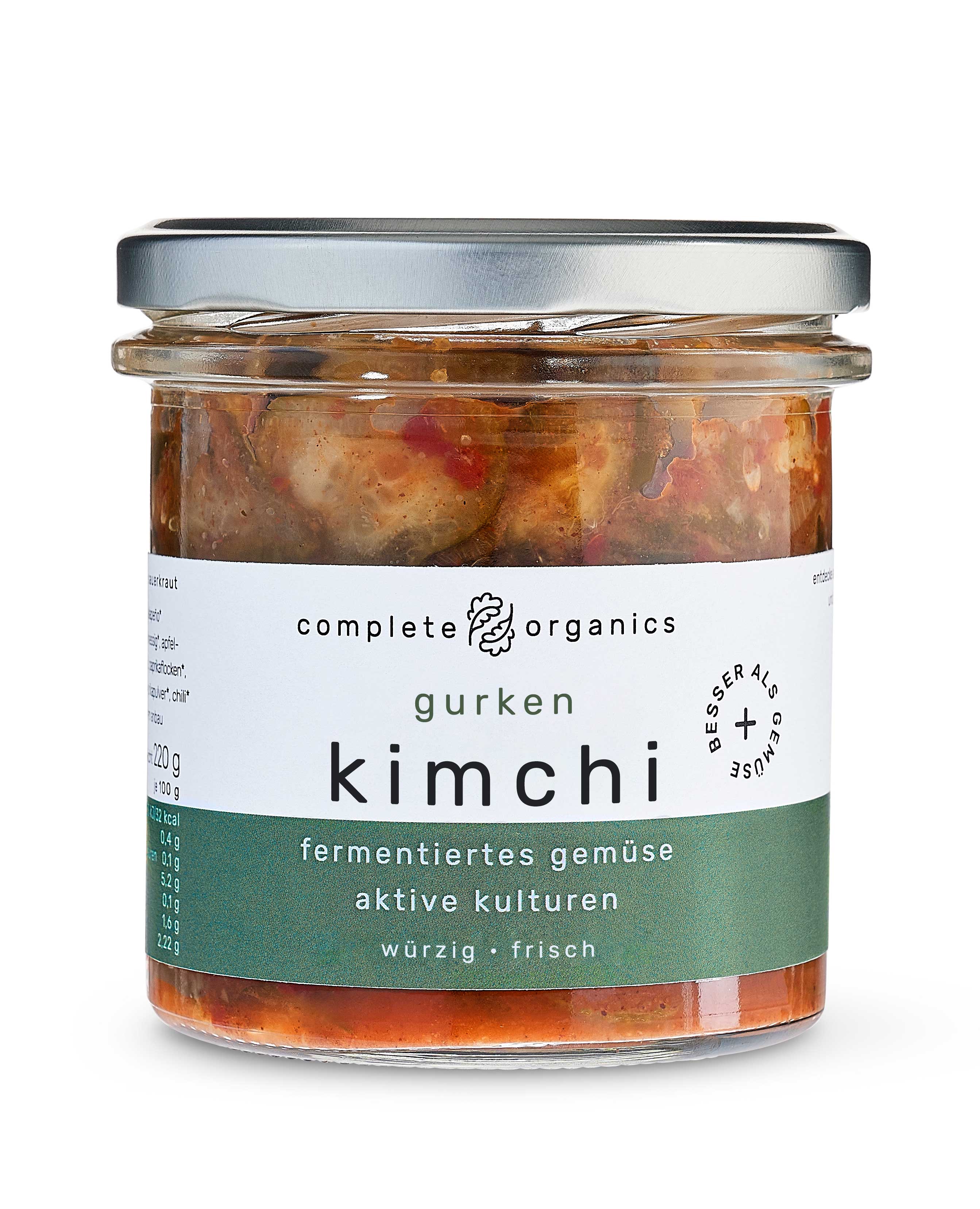 Fermentiertes Gurken Kimchi im Glas