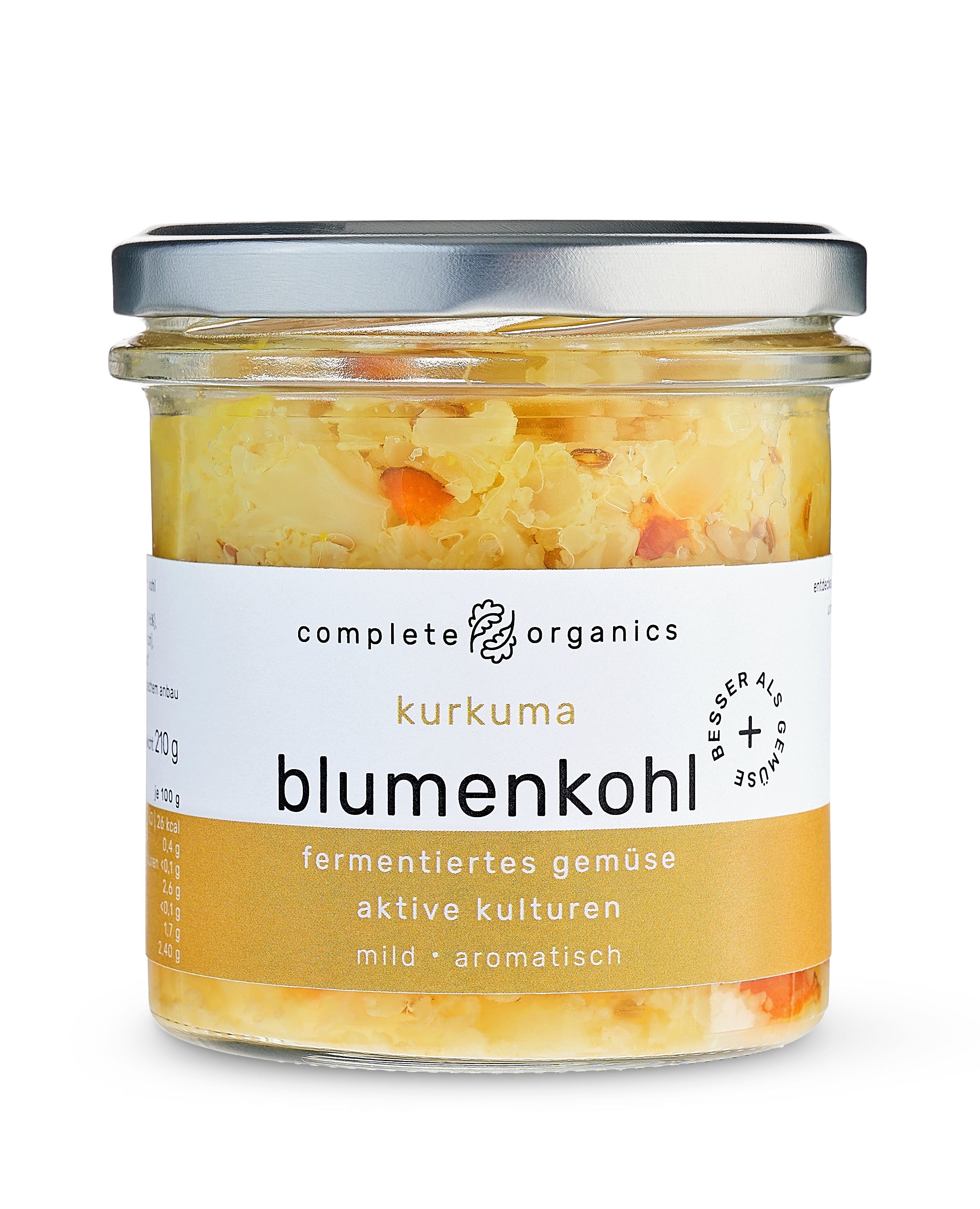 Fermentiertes Kurkuma Blumenkohl im Glas